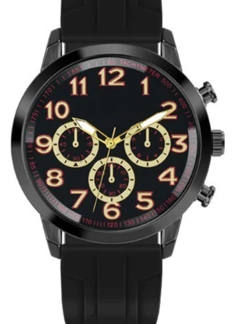 MC Montres Carlo Men's Black & Gold 44mm Quartz Watch NEW